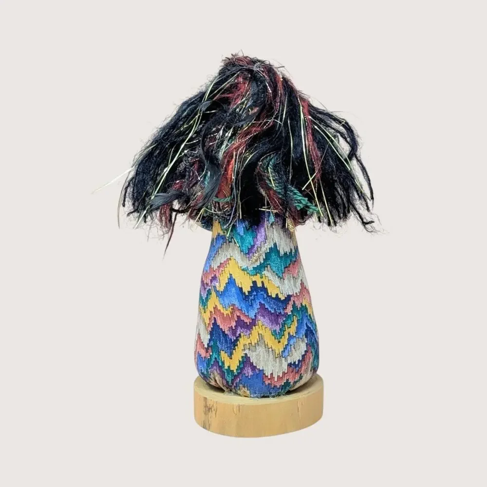 1990s Patty Kune Handmade Folk Art Mixed Media Doll